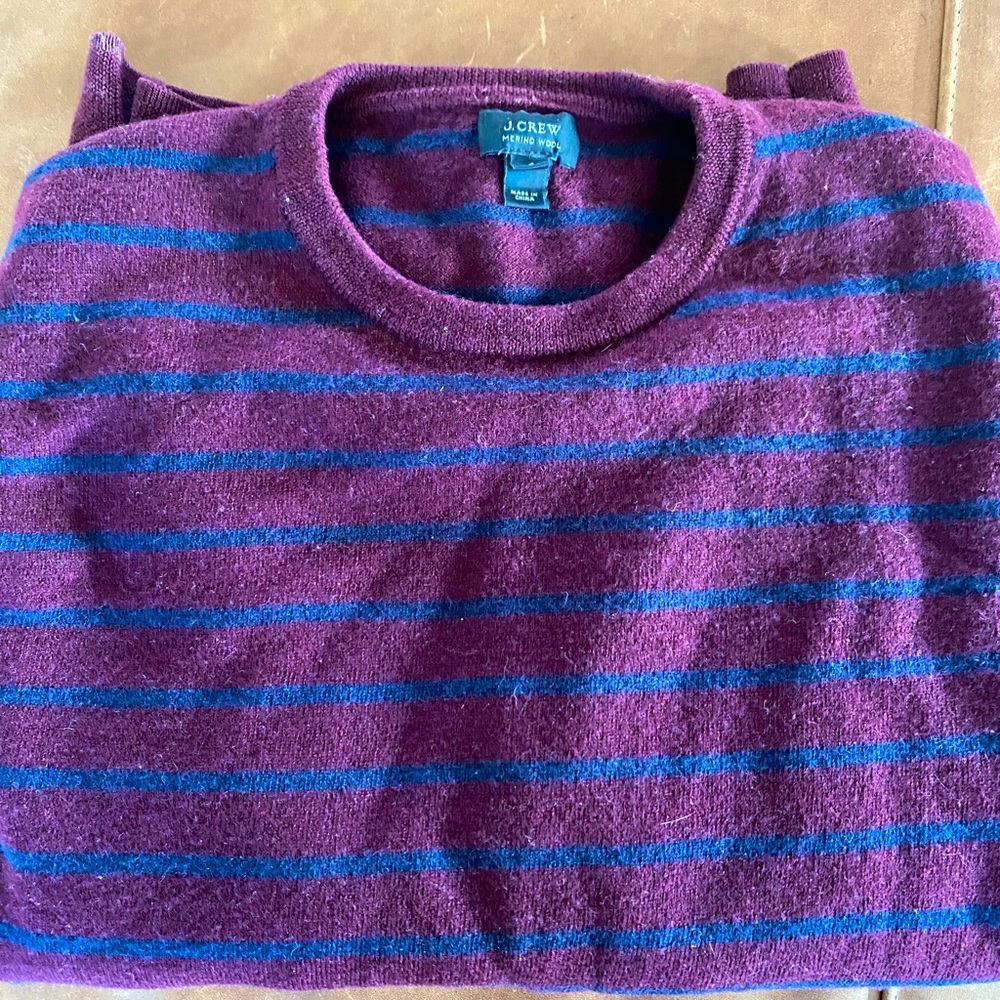 J. Crew Men’s Merino Wool striped sweater slim fit